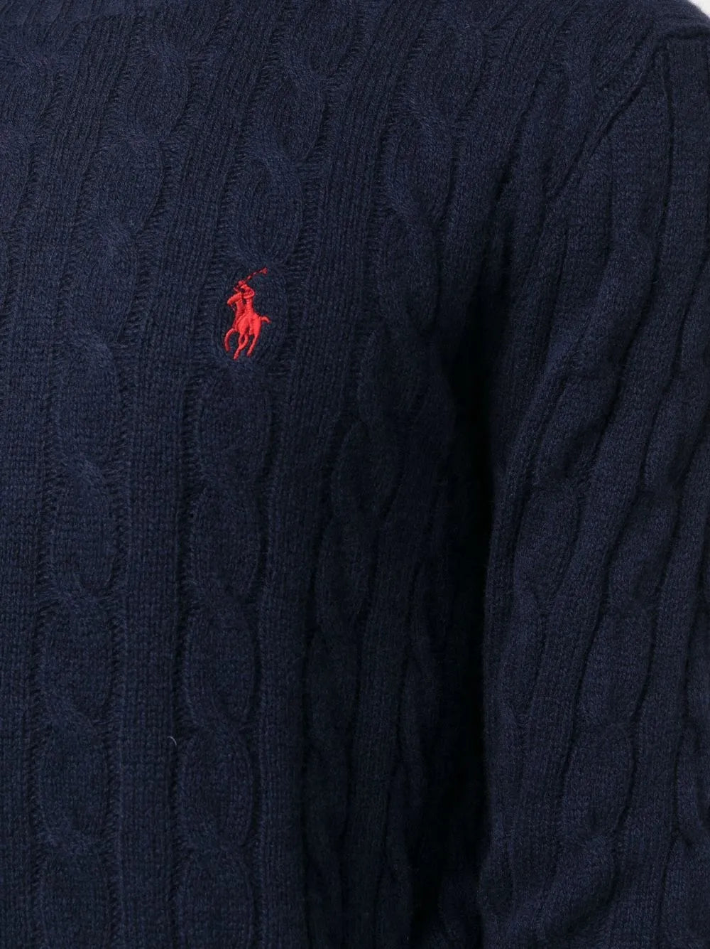 Polo Ralph Lauren Men's Classic Navy Cable-Knit Wool-Cashmere Sweater