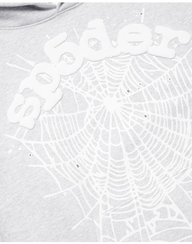 Sp5der OG Web Hoodie Heather Grey - Image 2