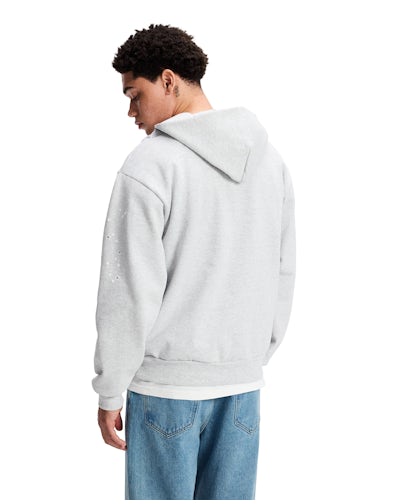 Sp5der OG Web Hoodie Heather Grey - Model Image 2