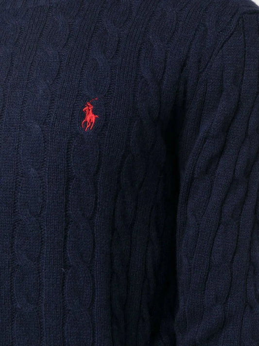 Polo Ralph Lauren Men's Classic Navy Cable-Knit Wool-Cashmere Sweater