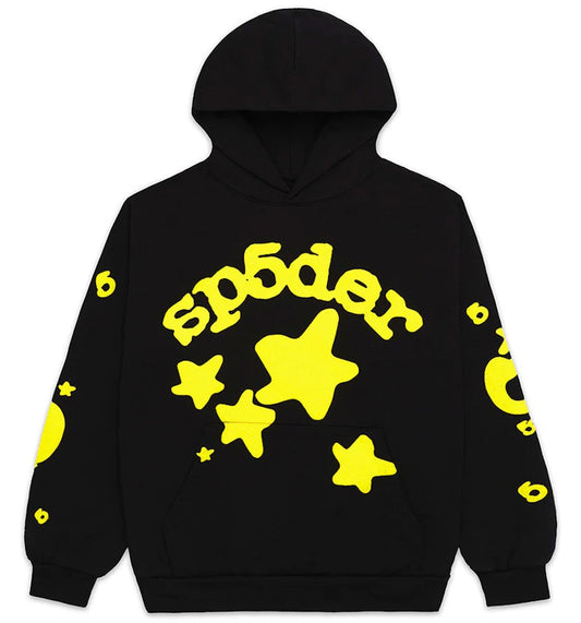 Sp5der Beluga Hoodie Onyx/Yellow
