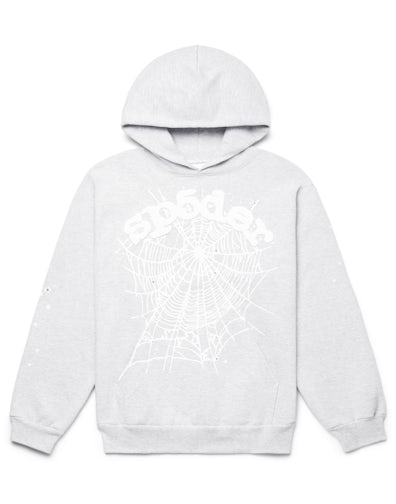 Sp5der OG Web Hoodie Heather Grey - Image 1